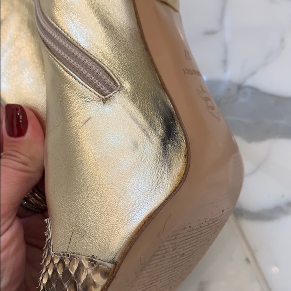 Gold snakeskin boots - Picture 6 of 6